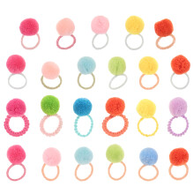 200Pcs Soft Fabric Hair Ties Small Pom Pom Hair Accessories for Women
