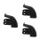 3Sets Durable Rubber Roller Skate Brakes Replacement Pads Black Color 4