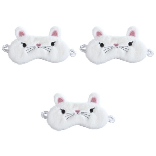 3Pcs White Eye Masks Comfortable Flexible Night Eyeshades for Resting 2