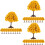 30Pcs Orange ABS Model Trees Miniature Landscape Decor for Sand Tables 8