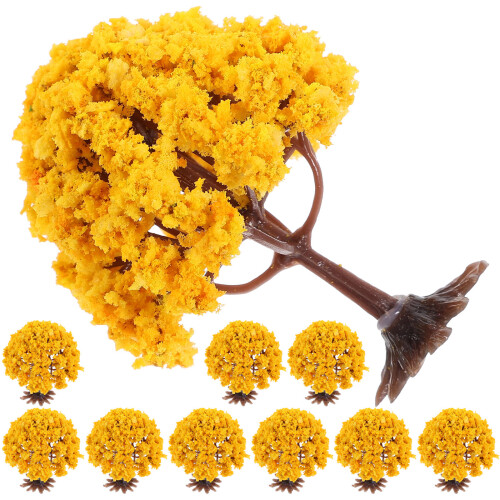 30Pcs Orange ABS Model Trees Miniature Landscape Decor for Sand Tables 1