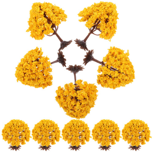 30Pcs Orange ABS Model Trees Miniature Landscape Decor for Sand Tables 2