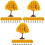 30Pcs Orange ABS Model Trees Miniature Landscape Decor for Sand Tables 5