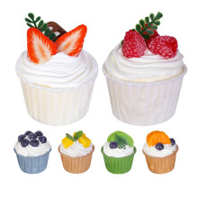 30Pcs Lifelike Fake Cupcake Models PU Assorted Color Decoration Props