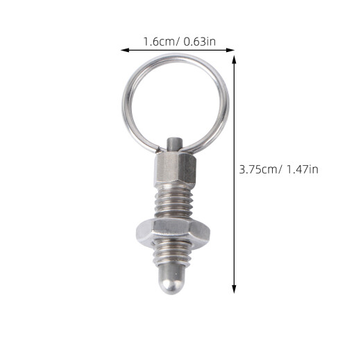 6Pcs Silver Spring-Loaded Plunger Durable Carbon Steel Fastening Pins 1