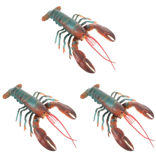 3Pcs Plastic Lobster Figurines Lifelike Simulation Decorative Craft 2