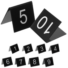 30Pcs Triangle Acrylic Number Signs Black for Crime Scene & Table Use