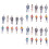 45Pcs Durable Painted People Figures Plastic for Architectural Layouts 7