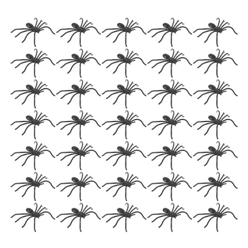 600Pcs Black Realistic Plastic Spiders for Halloween Party Prank Props 2