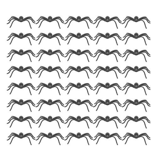 600Pcs Black Realistic Plastic Spiders for Halloween Party Prank Props 1