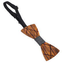 5Pcs Wood Bow Tie Men Adjustable Wooden Stripes for Wedding Occasion