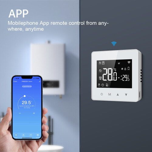 Temp Controller ZigBee Boiler 86x86x28mm White 3A