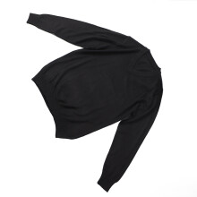 Pull-over en maille pour homme à col en V, manches longues, décontracté, noir, tailles XL et L