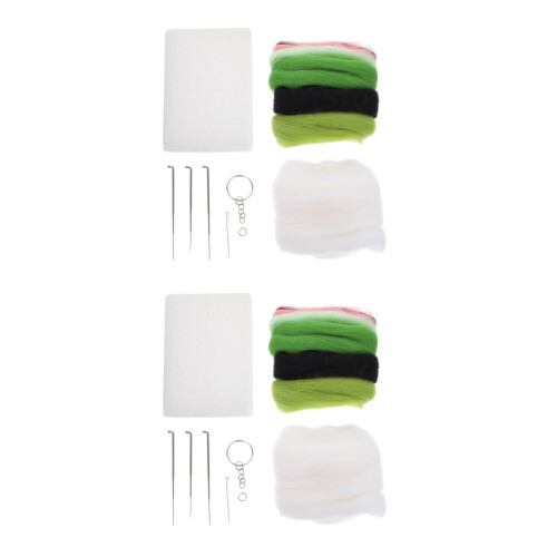2Sets Beginner Needle Felting Kits Wool Craft Material Panda Doll DIY 2