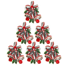 30Pcs Red Alloy Christmas Bell Napkin Rings for Party