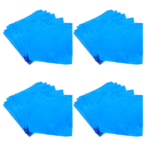 400Pcs Blue Aluminum Foil Sheets Candy Wrappers Bbq Kitchen Safe Use