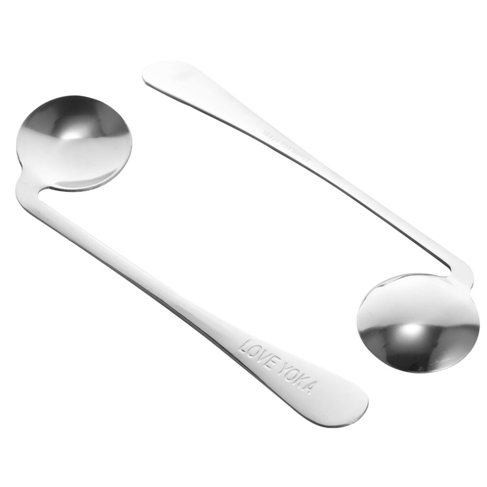 Villcase Silver 6Pcs Adaptive Spoons Household Elderly Utensils Wear-Resistant