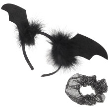 2Sets Zwarte Halloween Haarbanden Zachte Stof Party Cosplay Stijl