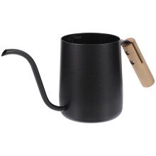 5Pcs Stainless Steel Gooseneck Kettle Black Wooden Handle for Coffee