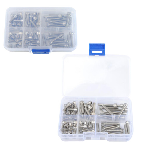 120Pcs Silver Stainless Steel Socket Head Screws Nut Set for Fastening 2