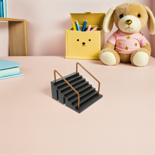 2Pcs Black Fingerboard Ramp Kit Plastic Mini Skatepark Obstacles 1