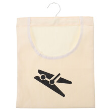 Beige Clothespin Hanging Bag Sturdy Polyester Laundry Clip Holder