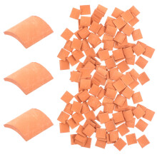240Pcs Lifelike Miniature Roof Tiles Orange for DIY Mini House Decor