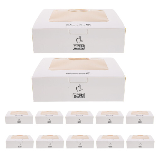 40Pcs Small Yellow Paper Cake and Cupcake Boxes with Display Window