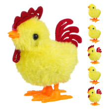 24Pcs Wind-Up Yellow Plush Chicken Toys Realistic Hopping Party Favor