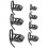 3Sets Plastic Basket Dog Muzzle with Adjustable PU Strap Black Durable 1