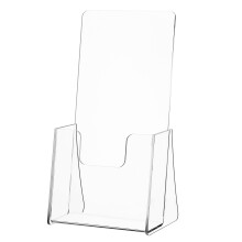 4Pcs Stylish Transparent Acrylic Menu Holders Brochure Display Stands