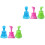 6Pcs PVC Kitchen Sink Plungers Assorted Colors Efficient Sewer Cleaner 8