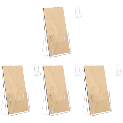 4Pcs Stylish Transparent Acrylic Menu Holders Brochure Display Stands 1