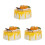 3Pcs Artificial Yellow Cake Display Prop Lightweight PU PVC Model 7