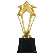 3Pcs Golden Award Trophies for Ceremony and Sports Banquet Rewards