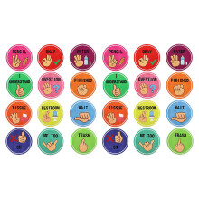 96Pcs Multi Color Classroom Hand Signal Posters for Kindergarten Use