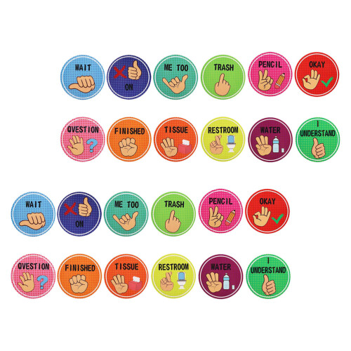 96Pcs Multi Color Classroom Hand Signal Posters for Kindergarten Use 2