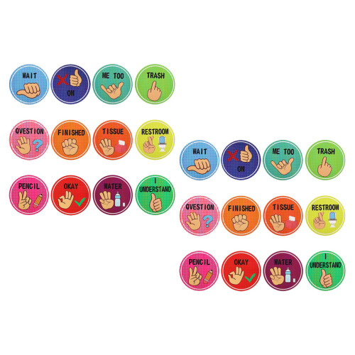 96Pcs Multi Color Classroom Hand Signal Posters for Kindergarten Use 1