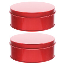 10Pcs Red Metal Candy Storage Boxes Small Tin Containers with Lid