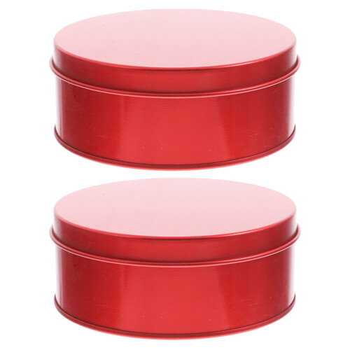 10Pcs Red Metal Candy Storage Boxes Small Tin Containers with Lid