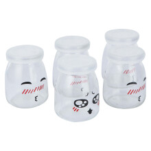 10Pcs Glass Yogurt Jars White Smooth Surface Dessert Cups for Pudding