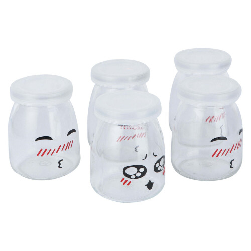 10Pcs Glass Yogurt Jars White Smooth Surface Dessert Cups for Pudding