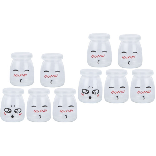 10Pcs Glass Yogurt Jars White Smooth Surface Dessert Cups for Pudding 2