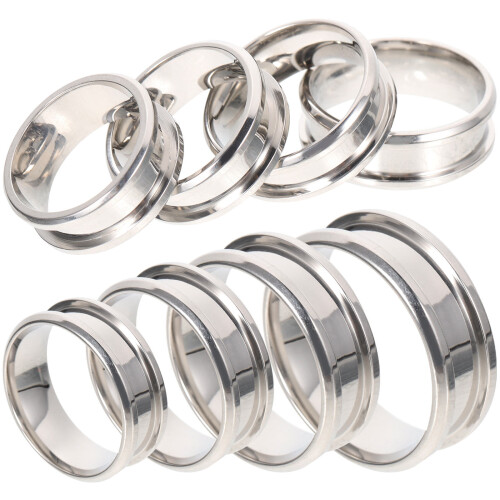 32Pcs Durable Silver Stainless Steel Ring Blanks for Finger Decor 1