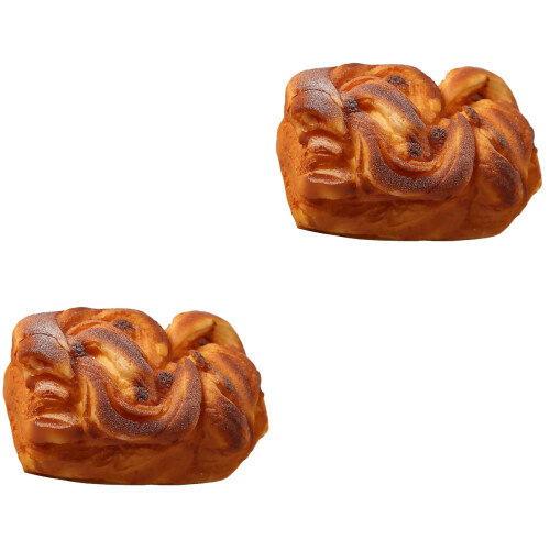 2Pcs Chocolate Caramel Bread Model PU Fake Bread Display Props 2