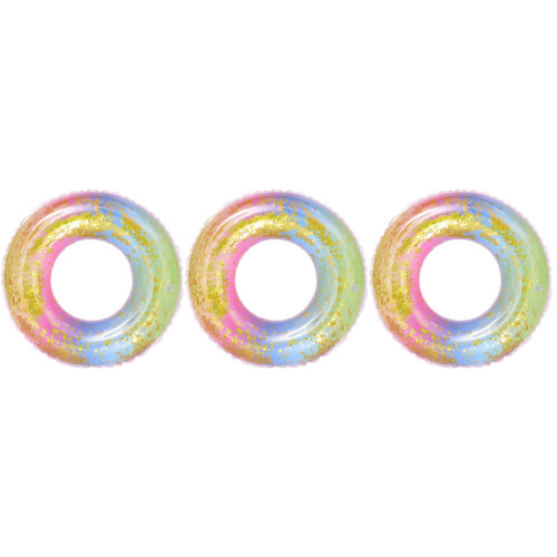 3Pcs Inflatable Rainbow Swim Rings Durable Swimming Float 2