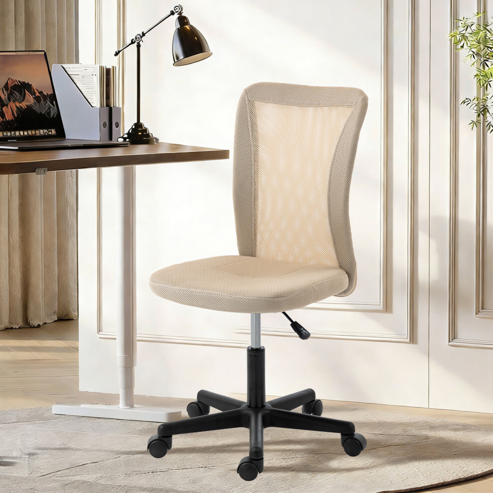 Vinsetto (Yellow) Armless Office Chair, Swivel Desk Chair W/ Adjustable Height Yellow