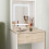 Homcom (White) HOMCOM Compact Dressing Table with Lighted Mirror Open Shelves Drawer 9