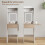 Homcom (White) HOMCOM Compact Dressing Table with Lighted Mirror Open Shelves Drawer 5