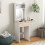 Homcom (White) HOMCOM Compact Dressing Table with Lighted Mirror Open Shelves Drawer 8